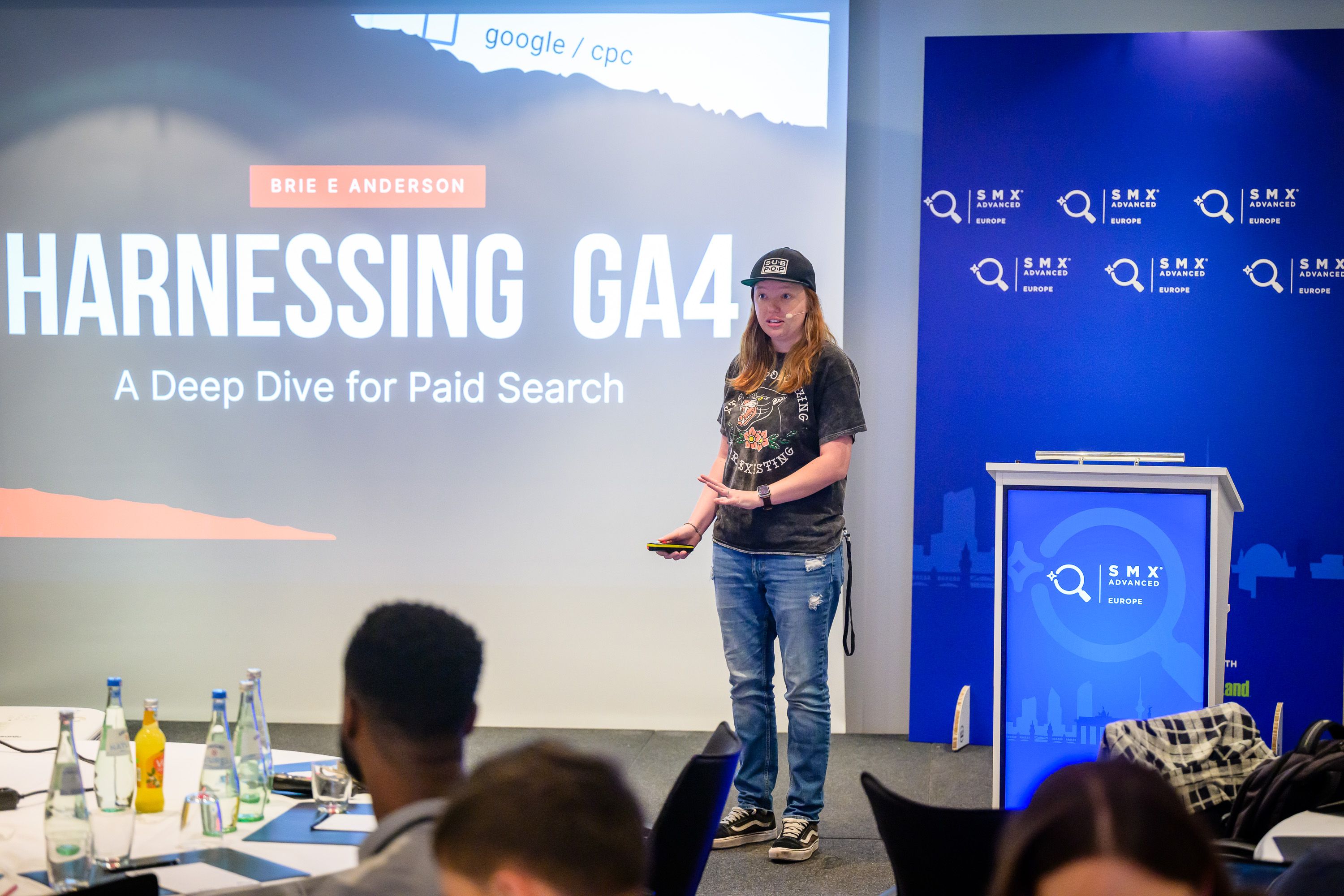 Brie speaking at SMX Advanced Europe conference